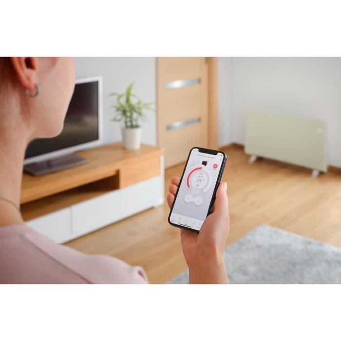 Radiateur intelligent Wi-Fi en verre - SENCOR - SCF 4740WH - 2400 W - 2 niveaux - Thermostat - Blanc