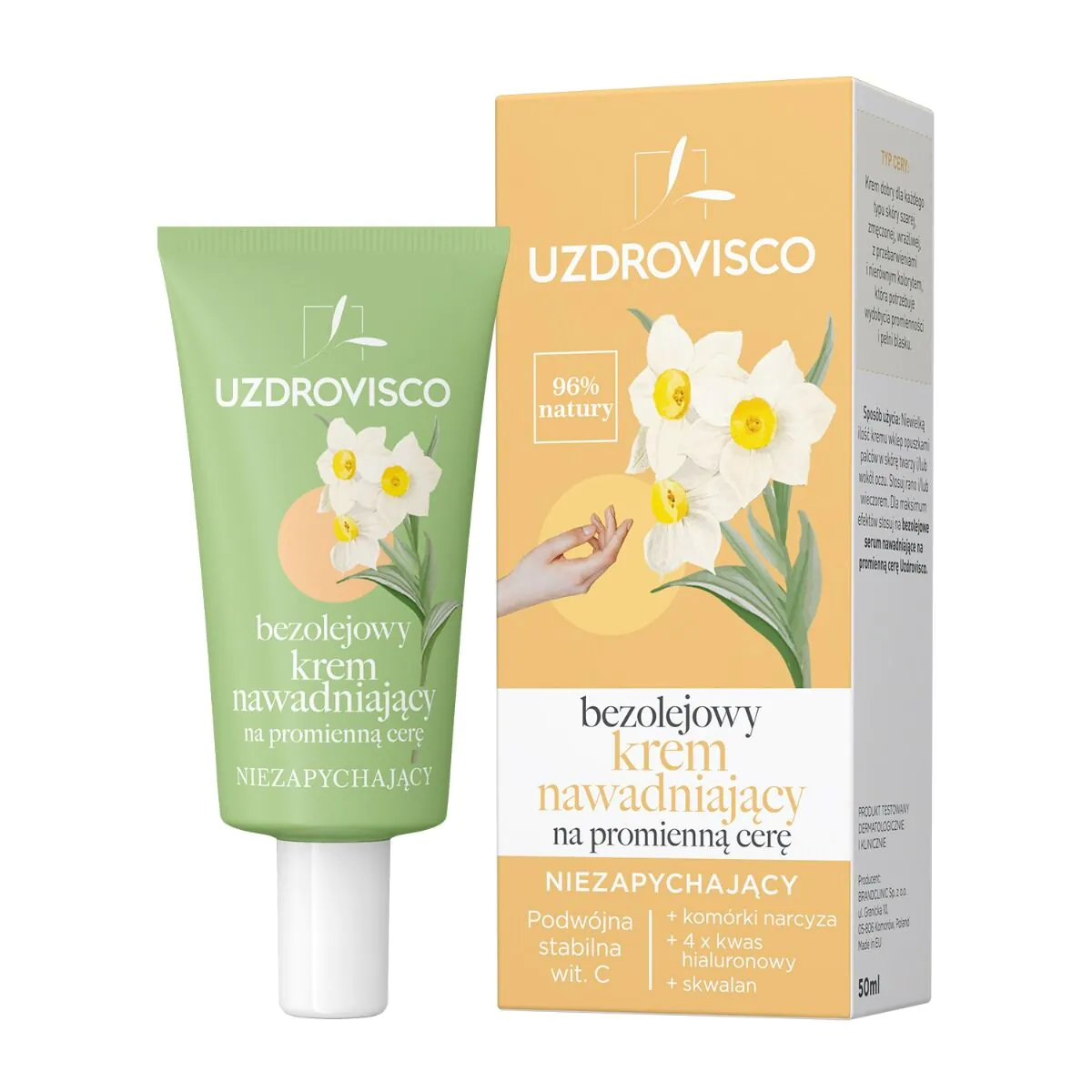 Uzdrovisco Bezolejowy krem nawadniający na promienną cerę niezapychający