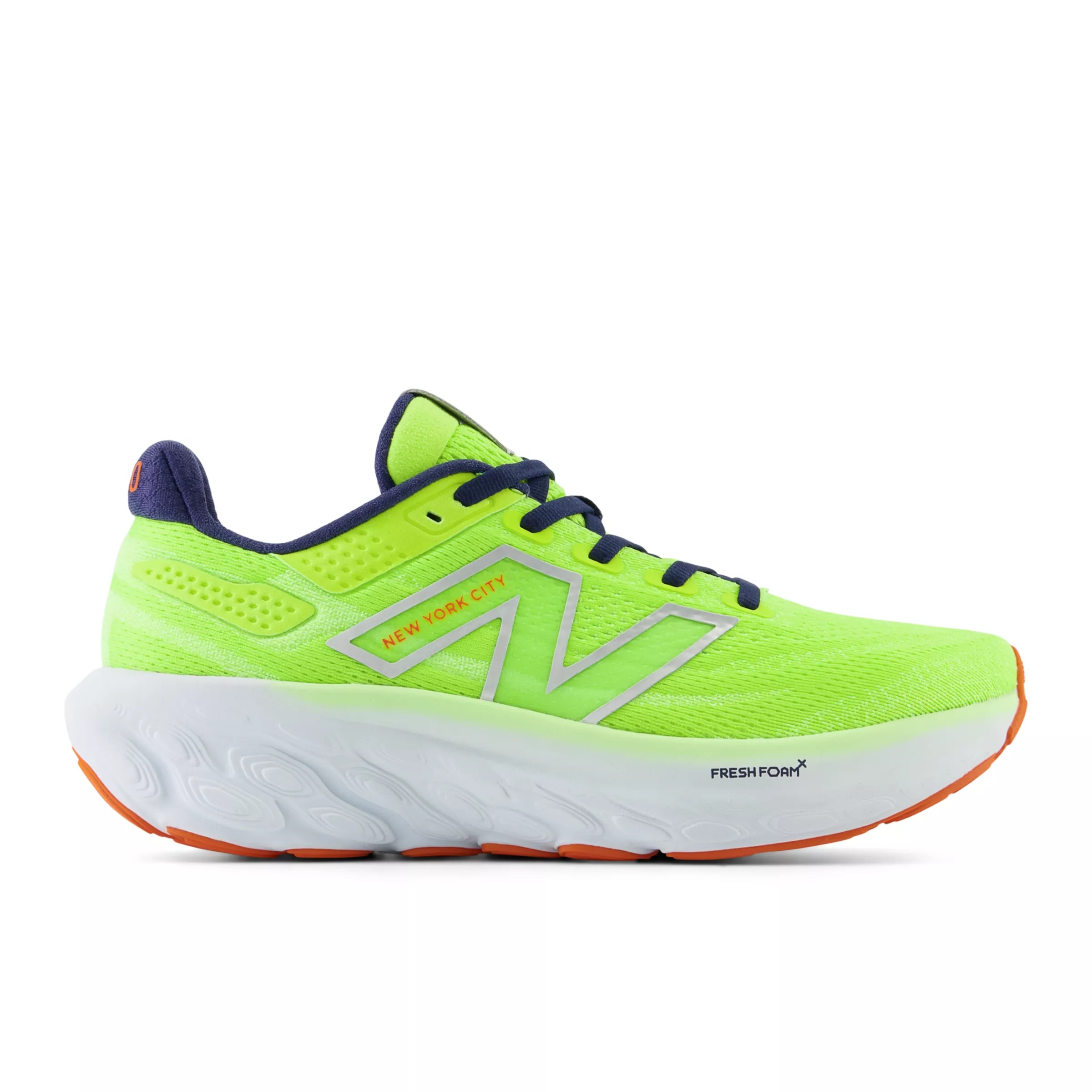TCS NYC Marathon® Fresh Foam X 1080 v13 Thirty watt con bleached lime glo e nb navy