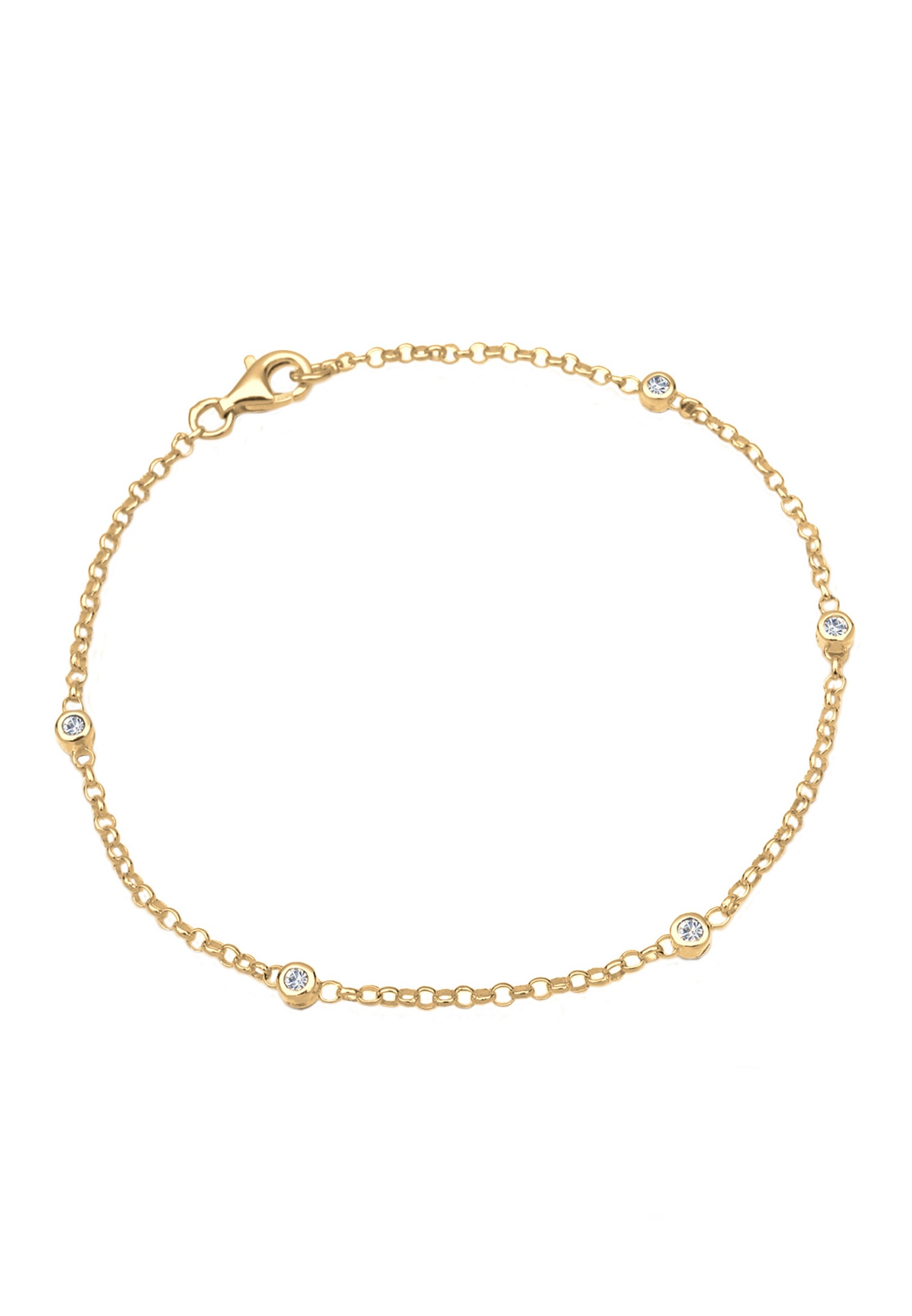 Elli Femmes Classique Basique avec Cristaux en Argent Sterling 925