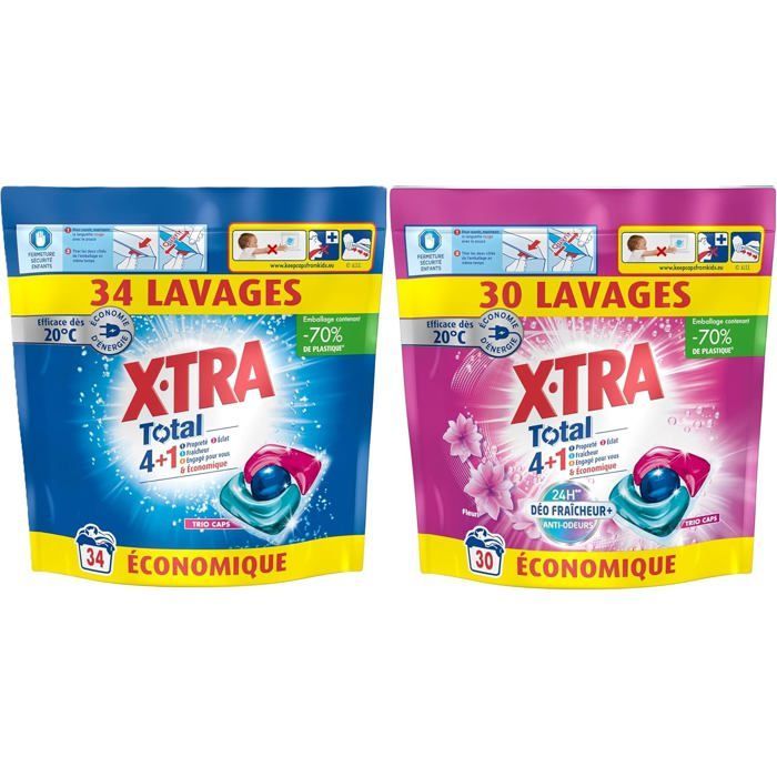 Laundry Capsules - Xtra Total - Trio-Caps - Original + Floral Scent