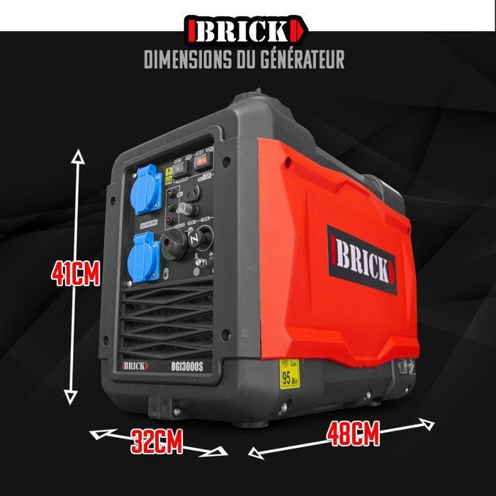 Générateur à essence - Inverter - BRICK - BGI3000S - 2900 W max - Monophasé