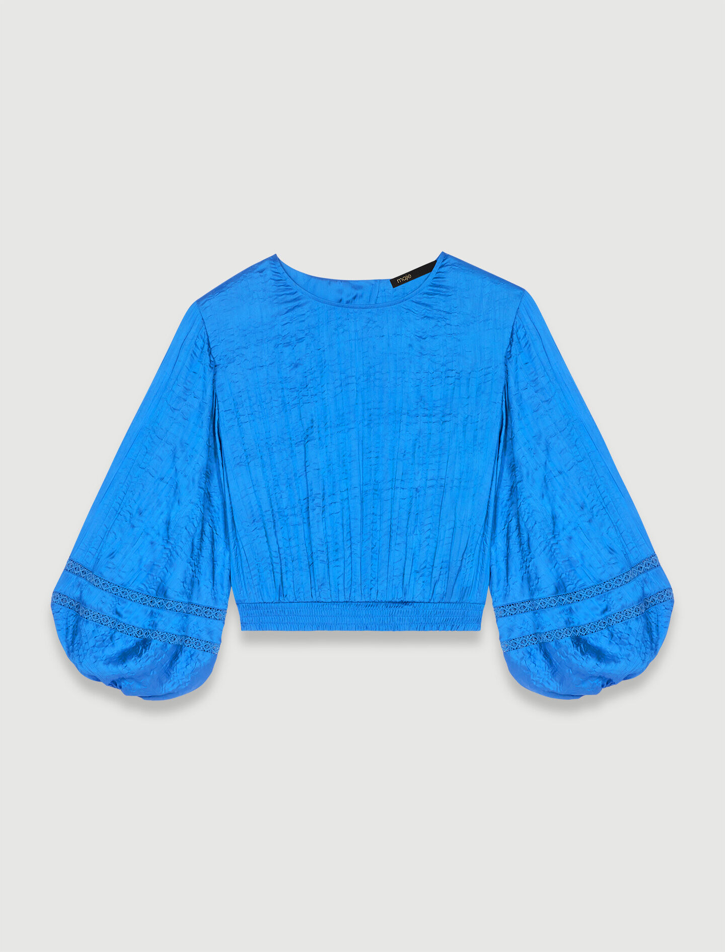 Top din satin - Albastru