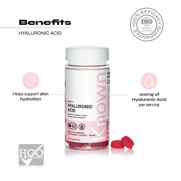 Known Nutrition Hyaluronzuur Vegan Huid Gummy Supplement x 60
