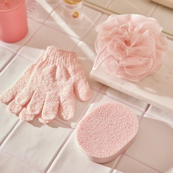 Růžové tělové rukavice Superdrug