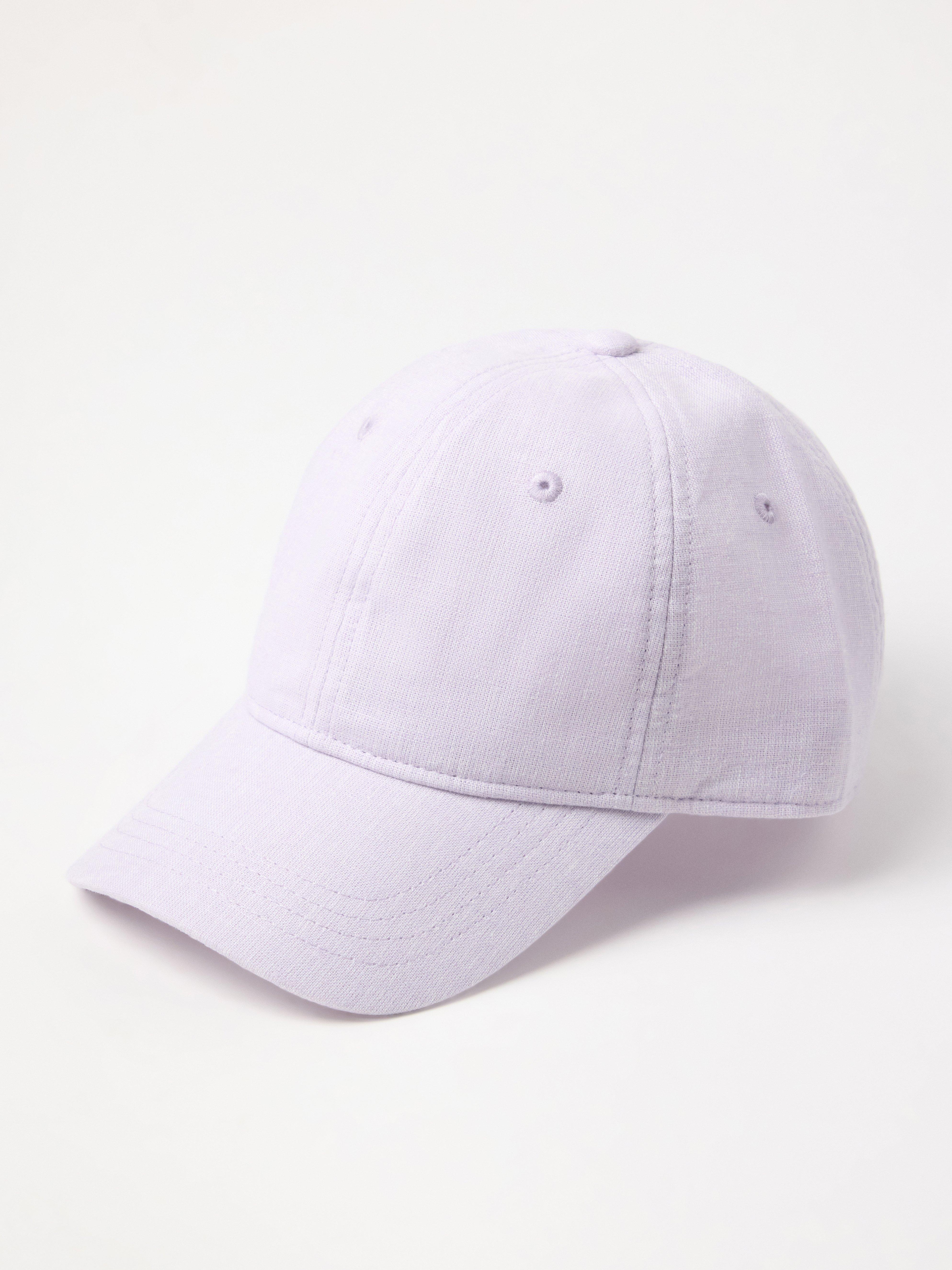 Gorra de mezcla de lino color lila claro empolvado