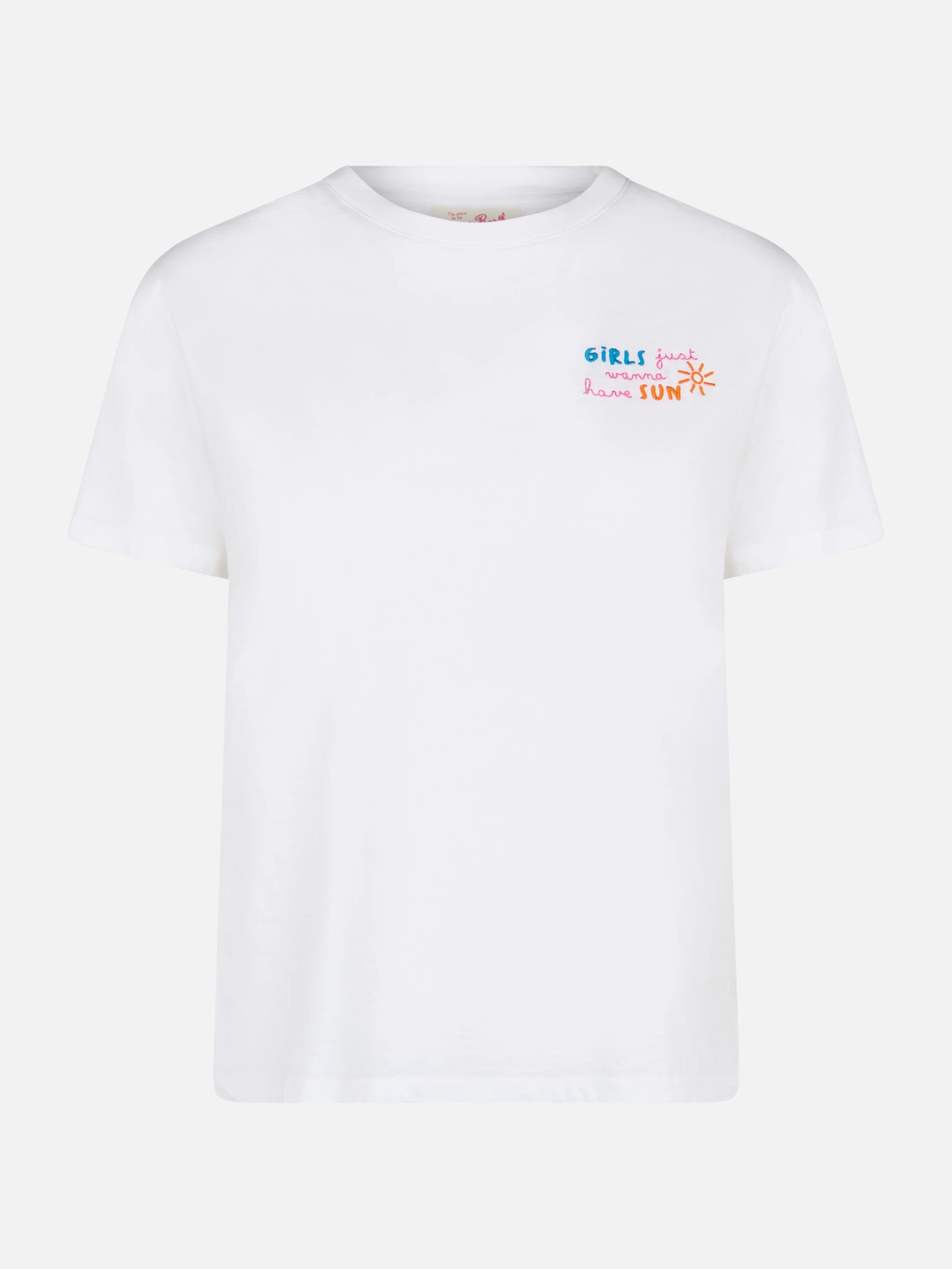 Emilie dames T-shirt met ronde hals van katoenen jersey met Stai-borduurwerk.