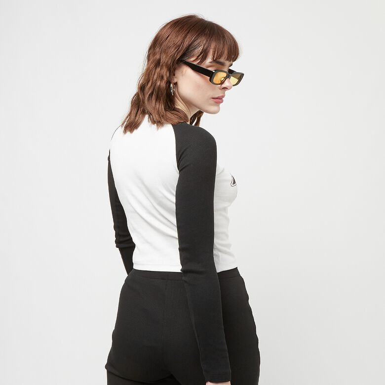Varsity Crop Block Rib Langarmshirt