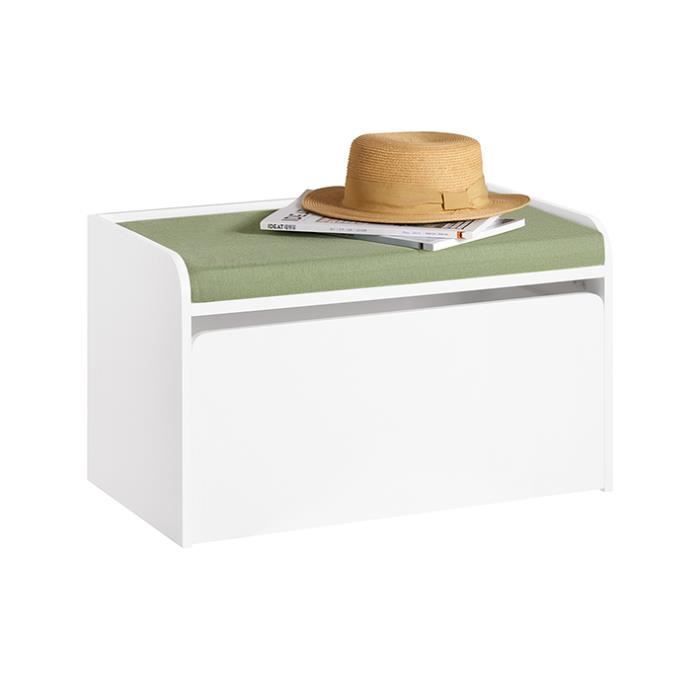 Cassapanca portagiochi SoBuy KMB80-W - 1 cassetto con ruote e sedile imbottito per bambini - Bianca - 60x34x35 cm