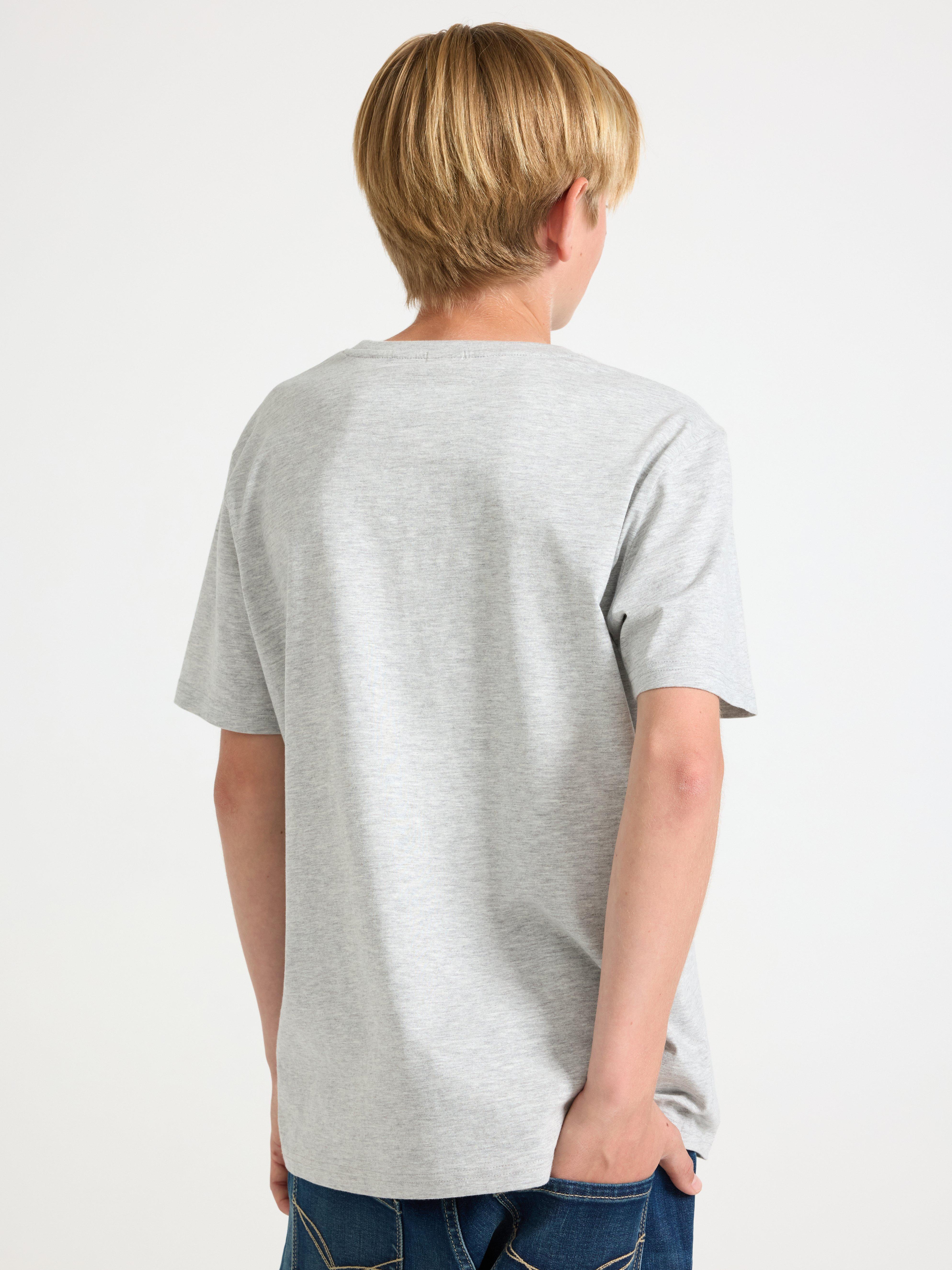 Camiseta Cinza Mesclado Claro