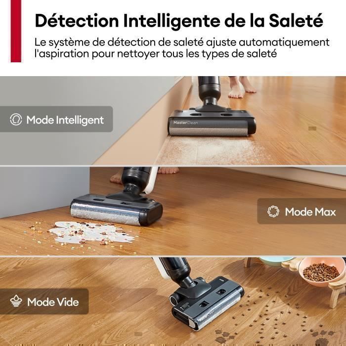 Ultenic AC Elite 3-in-1 Aspirapolvere e lavapavimenti senza fili – Asciutto e bagnato – 50 min – 1,15 L – Pavimenti duri e vinile – Sporco appiccicoso