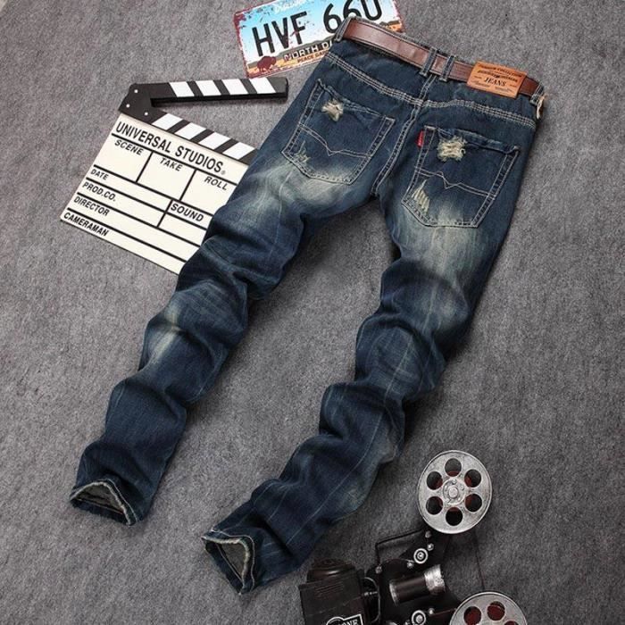 Jeans da uomo - INSFITY - Decolorati/Abrasioni/Strappi - Vestibilità regolare - Cotone