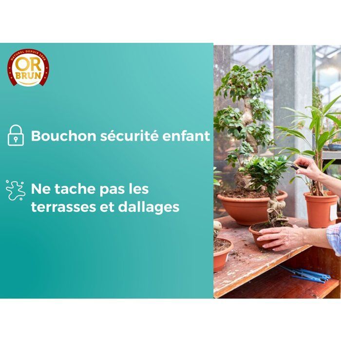 Engrais bonsaïs - OR BRUN - OBRECLBONSAI250 - 250 ml - Améliore et favorise la croissance - Fabriqué en France