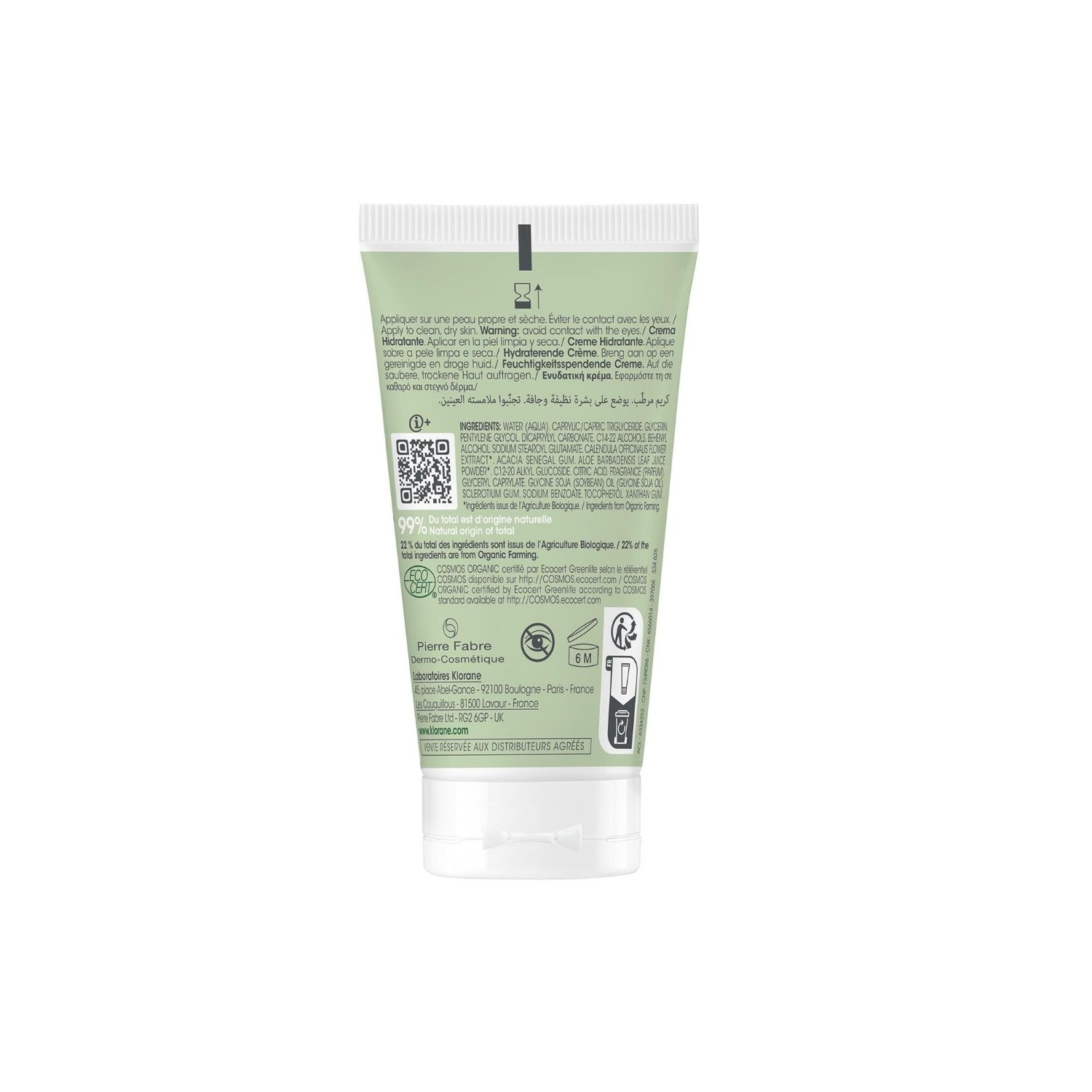 Klorane Crème hydratante certifiée BIO au Calendula