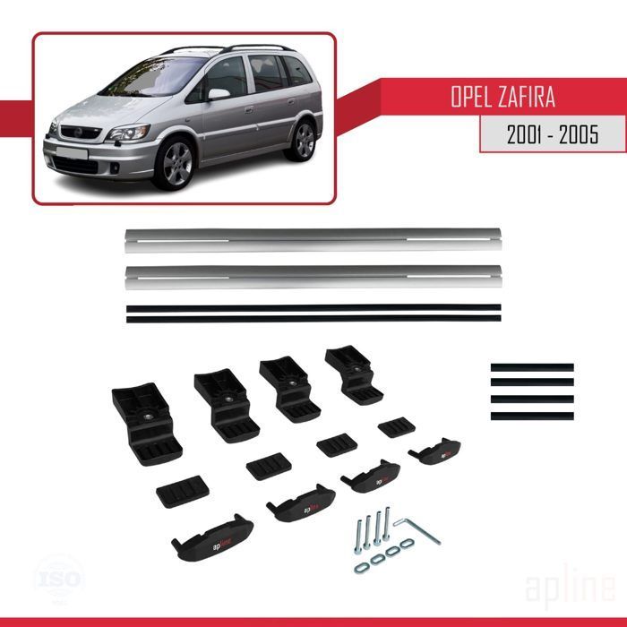 Barras de techo - Opel - Zafira A (T98) - Aluminio - Gris - 2 barras BÁSICAS