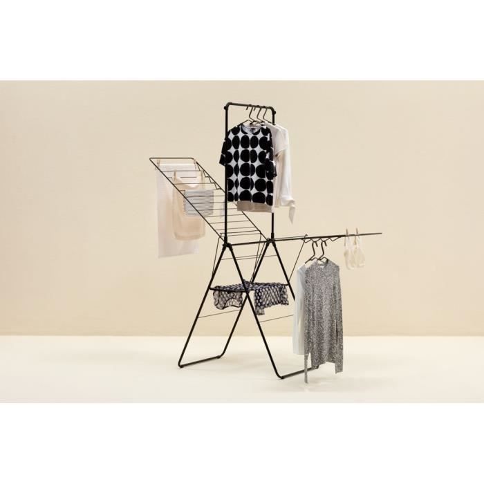 BRABANTIA - HangOn - Tendedero - 25 m - Con barra para colgar ropa - Negro mate
