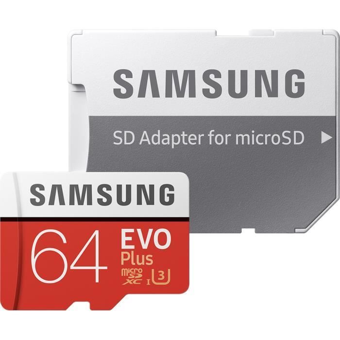 SAMSUNG EVO Plus MB-MC64HA - Tarjeta de memoria flash (adaptador microSDXC a SD incluido) - 64 GB