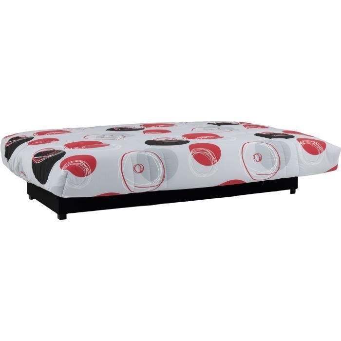 Sofá cama Click-clack de 3 plazas - Gris Planeta - 190 x 90 x 92 cm - PIXIE
