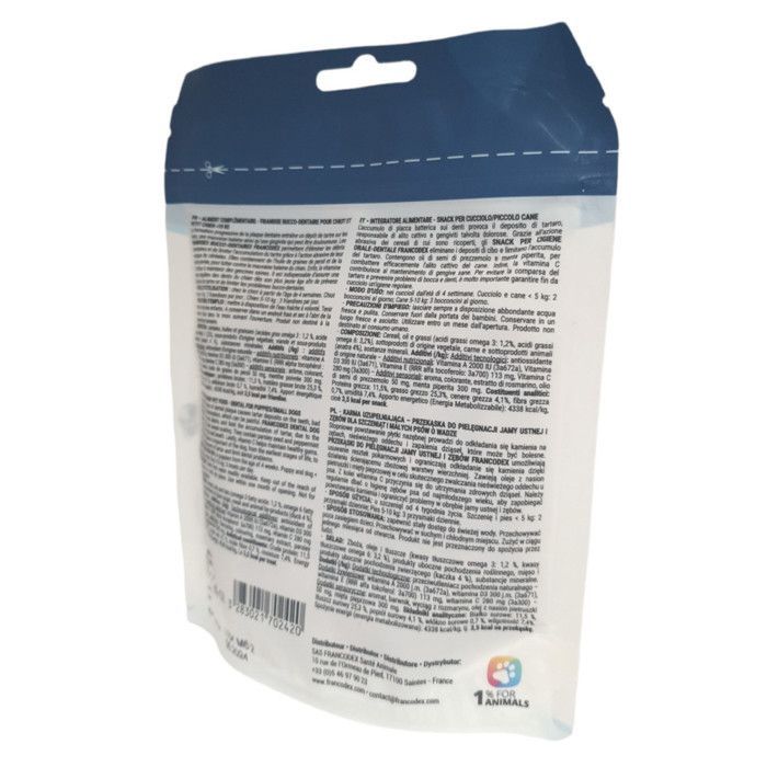 Friandises Hygiène Bucco-Dentaire - FRANCODEX - 75g - Pour chiot et petit chien - Soins des dents