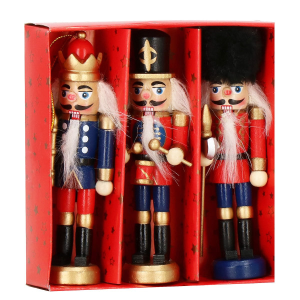 Zawieszka choinkowa 3 szt. dziadek do orzechów 13 cm