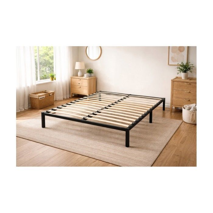 Base letto a doghe in metallo rinforzato 140x190 cm - Fornita in kit