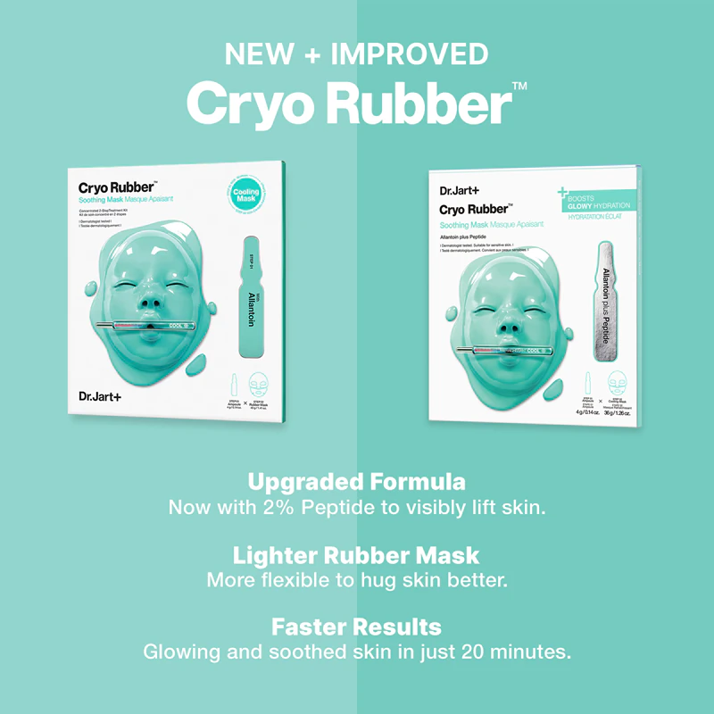Máscara calmante Dr. Jart+ Cryo Rubber™ - máscara de hidrogel intensamente calmante