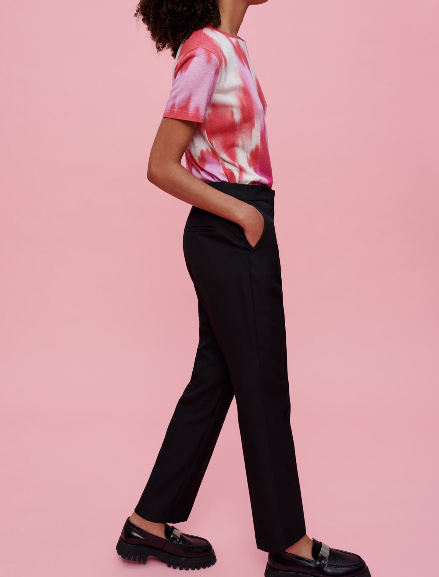 Pantaloni negri de costum - Negru