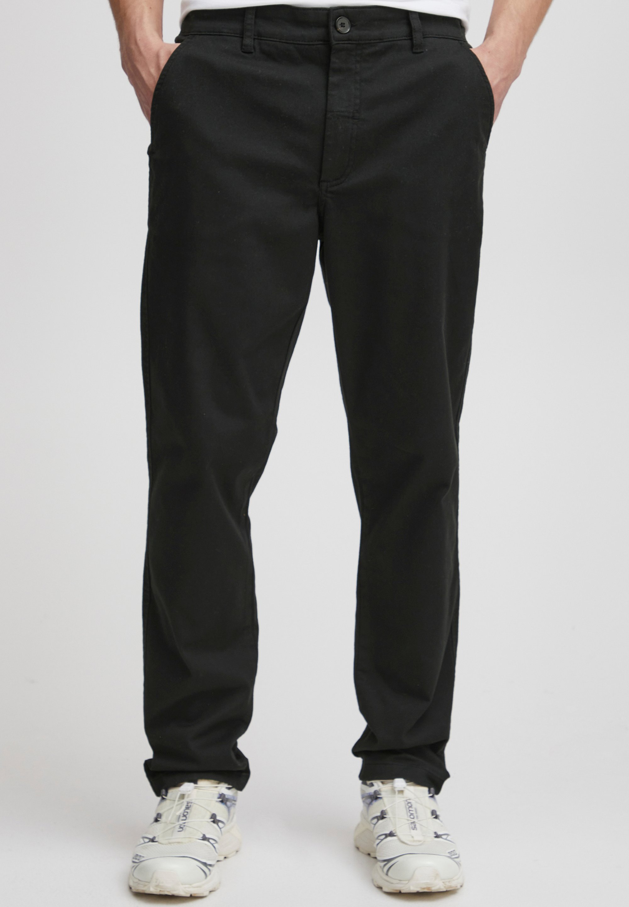 Effen SDERICO REGULAR FIT - Broek - echt zwart