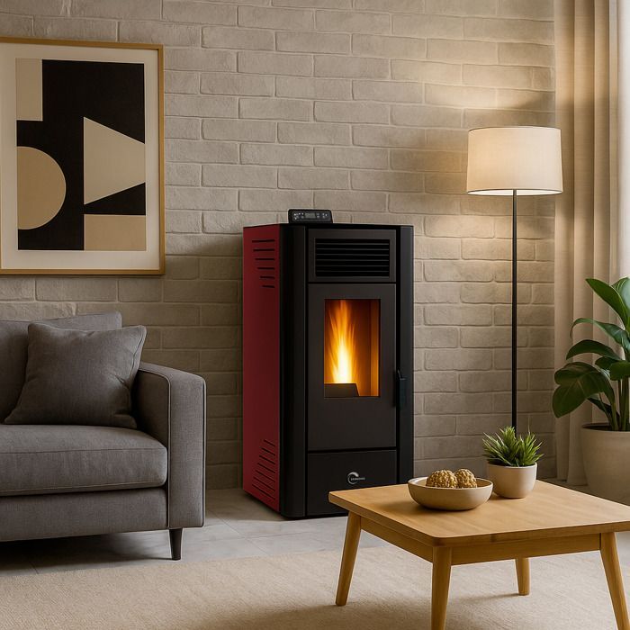 Poêle à granulés étanche Anita 11,6 kW Bordeaux Sannover