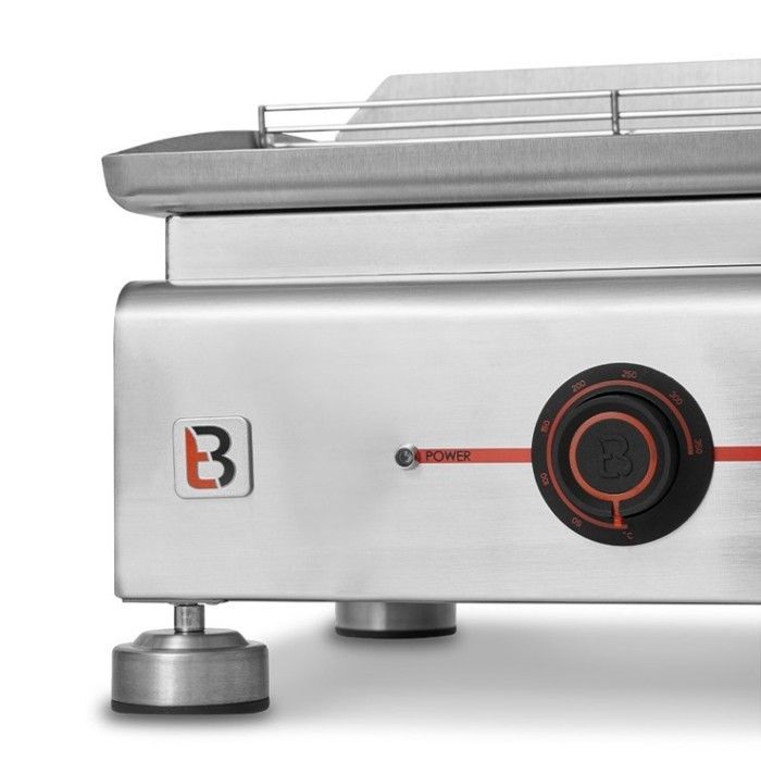 Plancha eléctrica Silvia IIG de acero inoxidable - BRASERO - Placa de acero inoxidable de 67 x 34 cm - 2800 W - Sirve hasta 10 personas