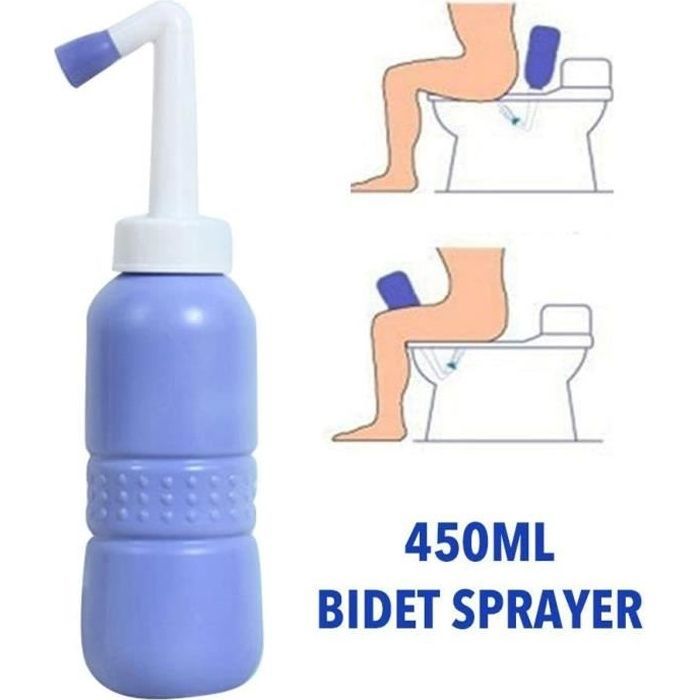 Bidet de voyage portable - Hygiène intime - 450 ml - 7 x 26,5 cm - Mixte
