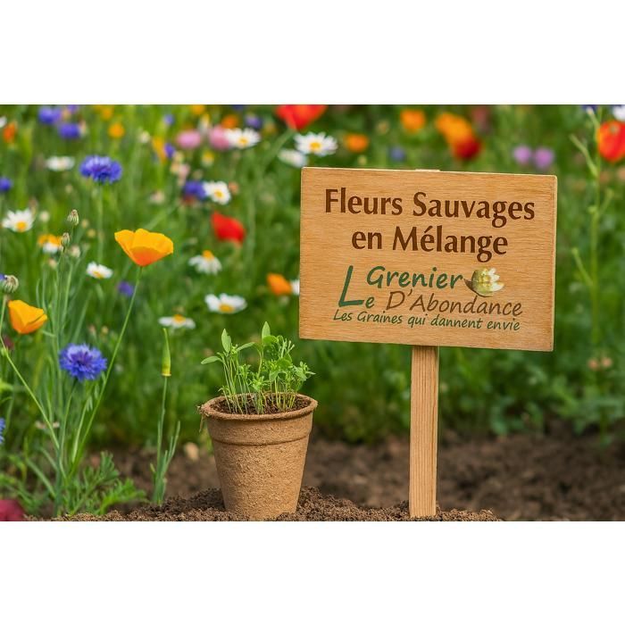 200 graines de Fleurs à semer - Le Grenier d'Abondance - FLEURS SAUVAGES en mélange - Annuelles et vivaces