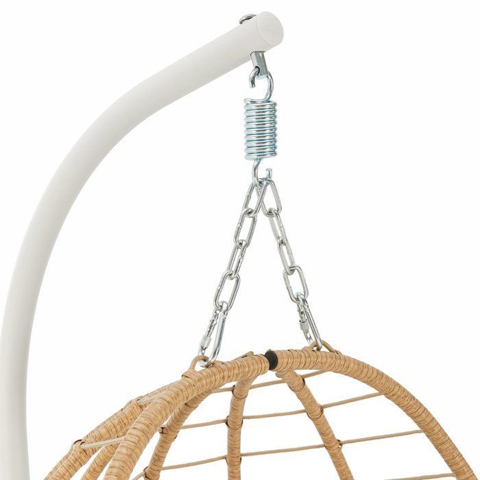 Poltrona sospesa a forma di uovo - PALAVA - Struttura in acciaio - Intreccio in rattan sintetico - P95 x L98 x H200 cm