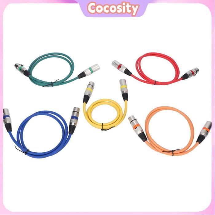 Cable de micrófono XLR a XLR Cocosity, cable de micrófono XLR a XLR con código de colores para una fácil gestión de cables, micrófono para proyector
