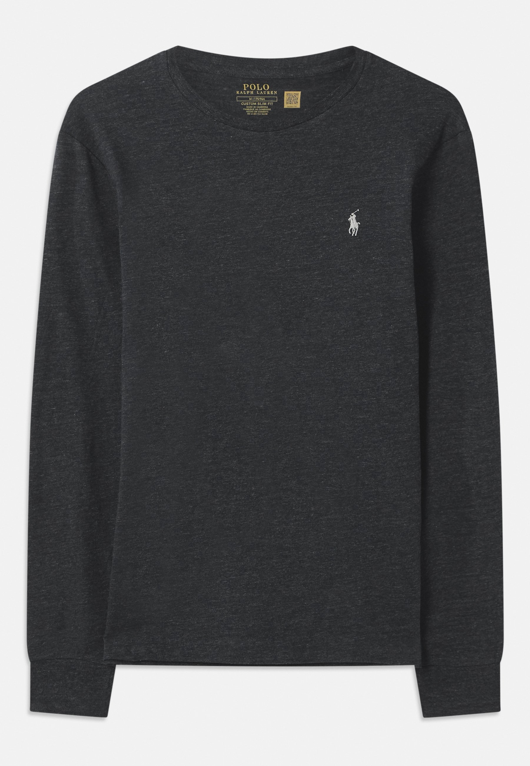 Polo Ralph Lauren CUSTOM SLIM FIT JERSEY T-SHIRT - Top met lange mouwen - zwart