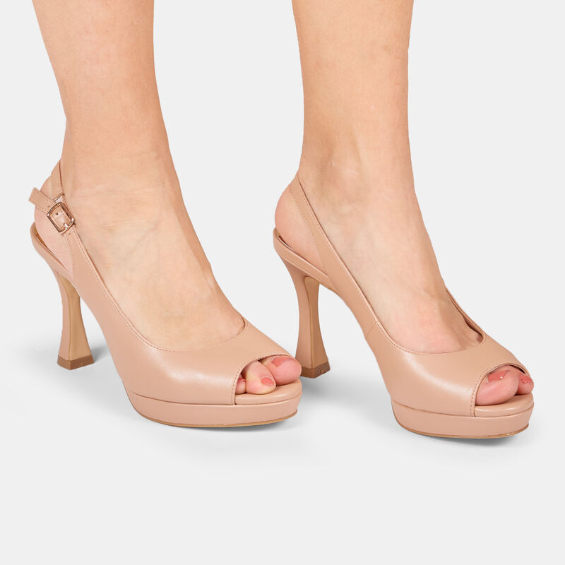 BATA Damslingback med peep-toe och 9 cm klack