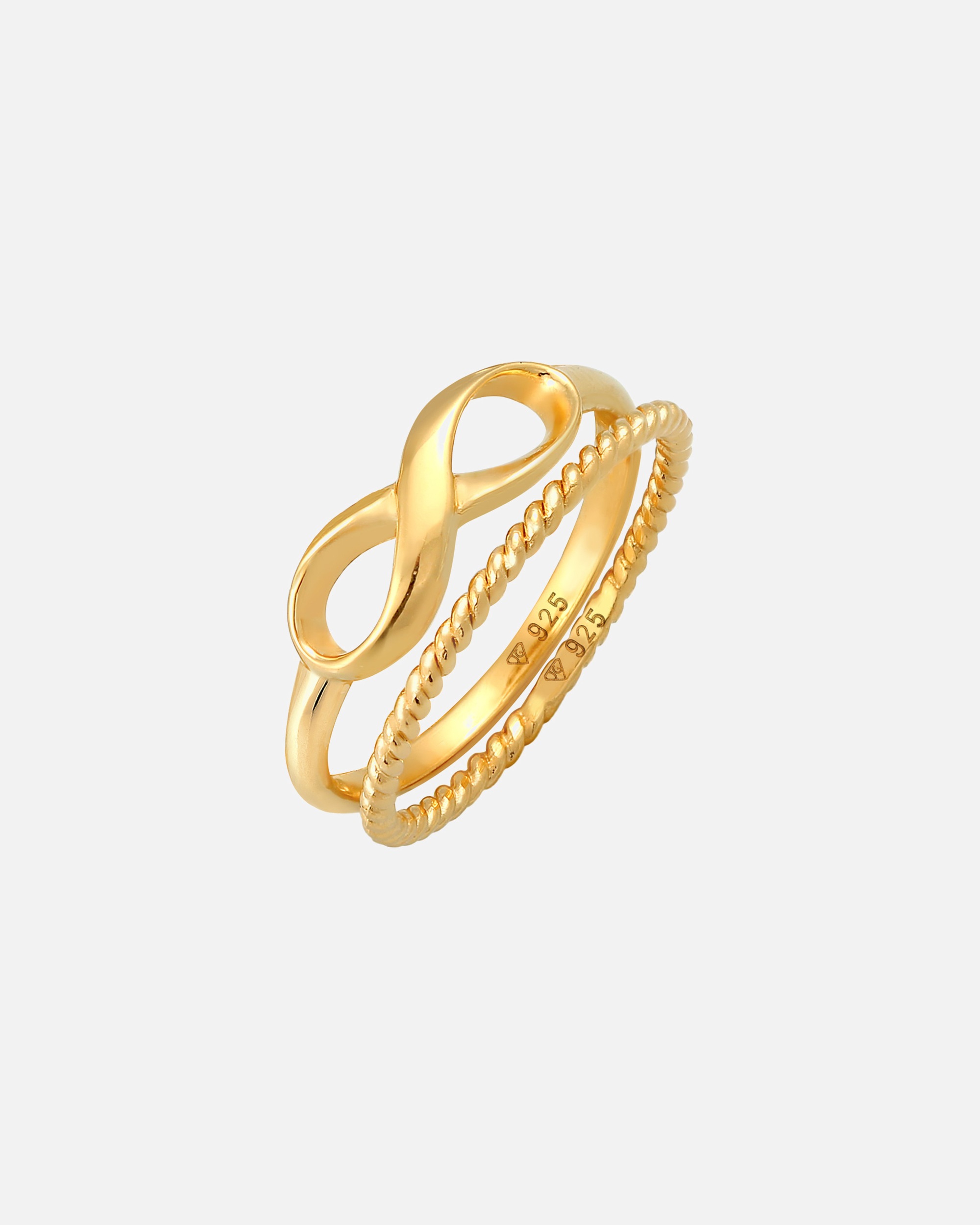 Elli Bague superposée pour femme Duo Infinity Twisted Basic Trend Blogger en argent sterling 925
