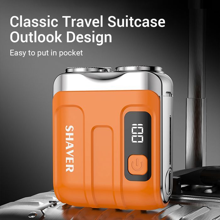 Afeitadora eléctrica inteligente e impermeable para hombre, mini afeitadora de viaje de doble cuchilla, recortadora de barba portátil, recargable.