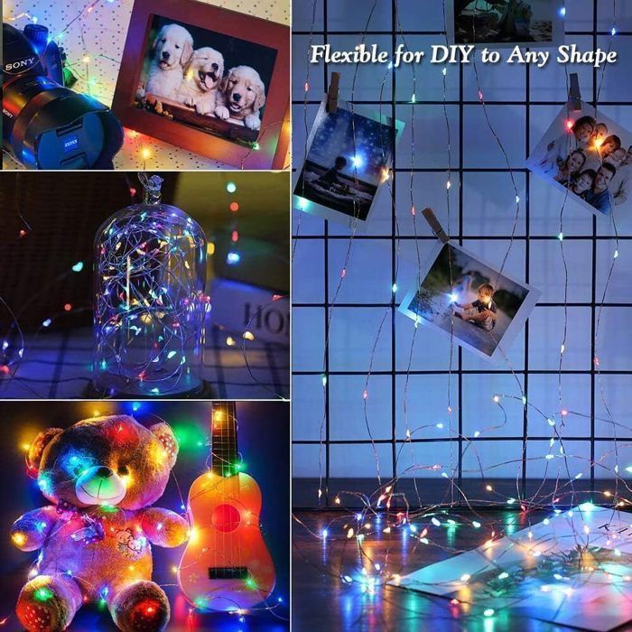 Guirlande Lumineuse Exterieur Solaire - 22M, 200 LED, Coloré - 8 Modes Décoration pour Jardin, Mariage, Fête, Terrasse, Balcon