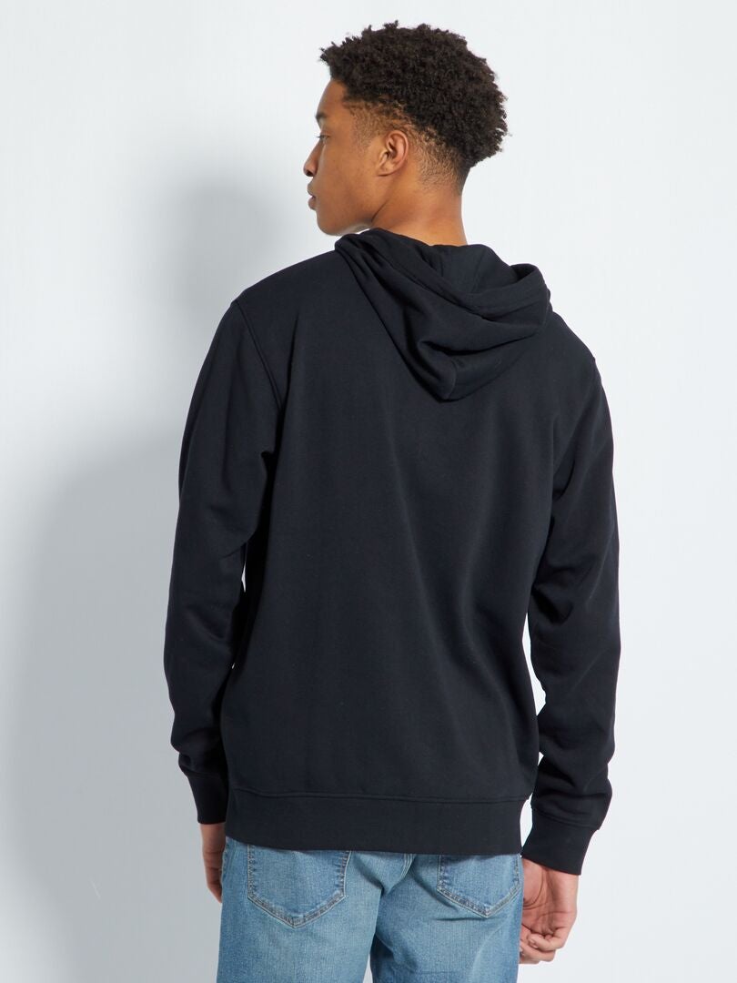 Hoodie met rits + 190 cm - Zwart