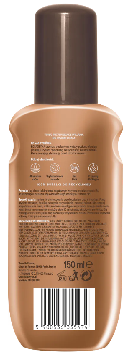 Kolastyna Sun Turbo - Turboprzyspieszacz opalania 150 ml