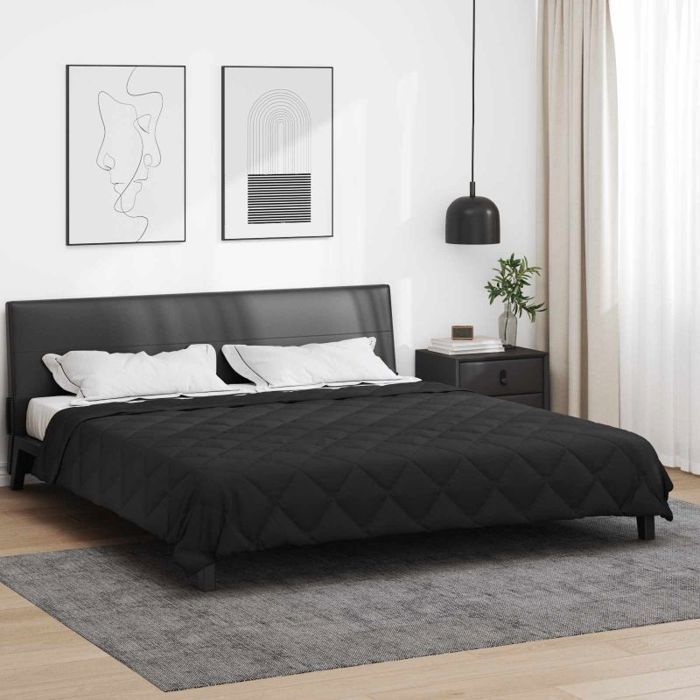 Edredón de verano - VIDAXL - Individual - Negro - Microfibra - 200 x 200 cm