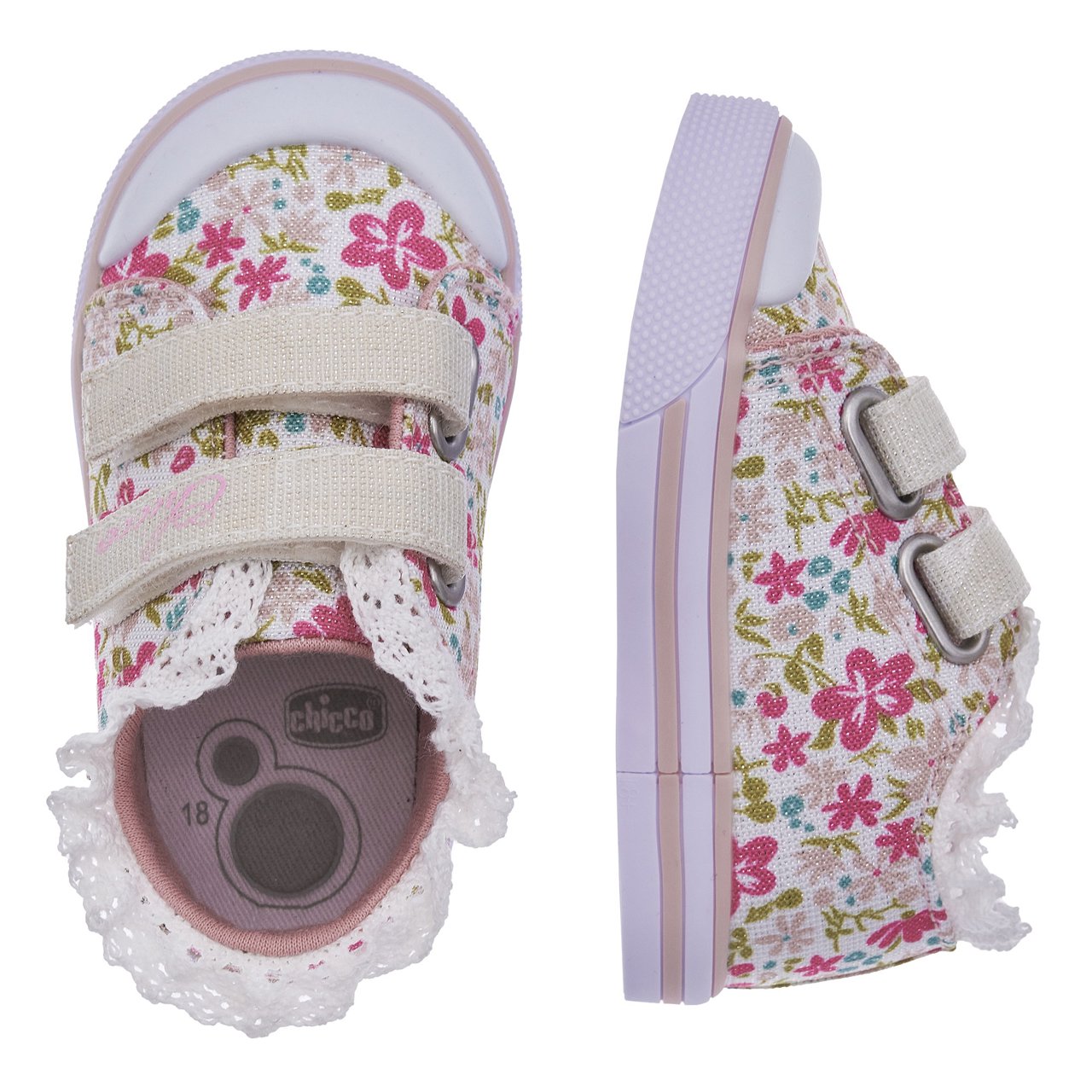Gala sneakers met bloemenprint voor meisjes