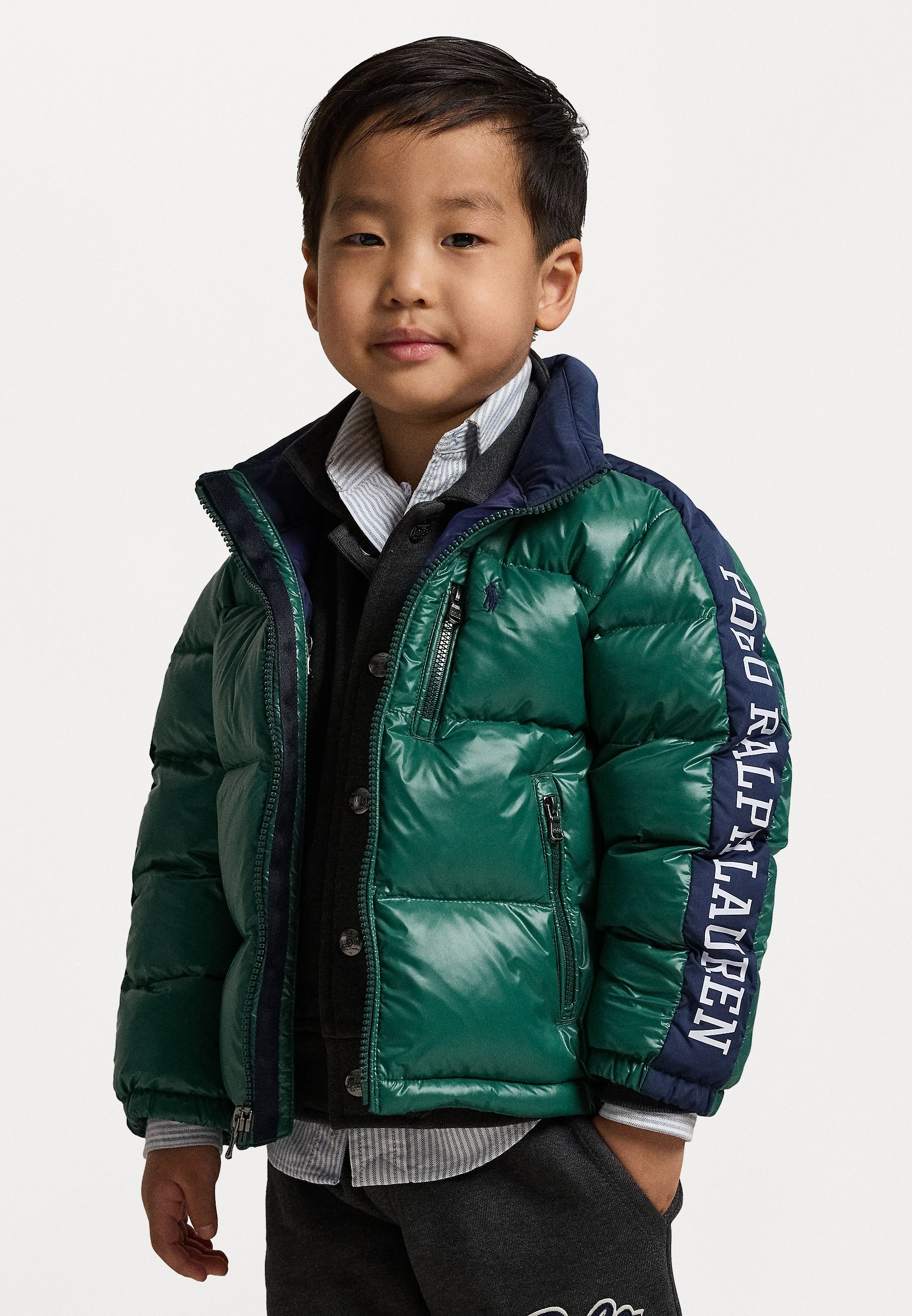 Polo Ralph Lauren LOGO DOWN HOODED JACKET - Kurtka puchowa - new forest