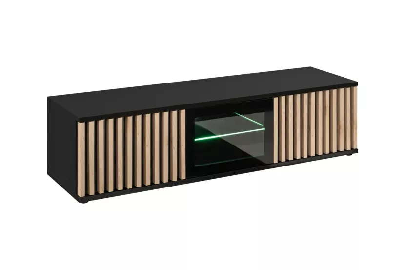 Szafka RTV CAMERON LED 160 hickory jackson/czarna
