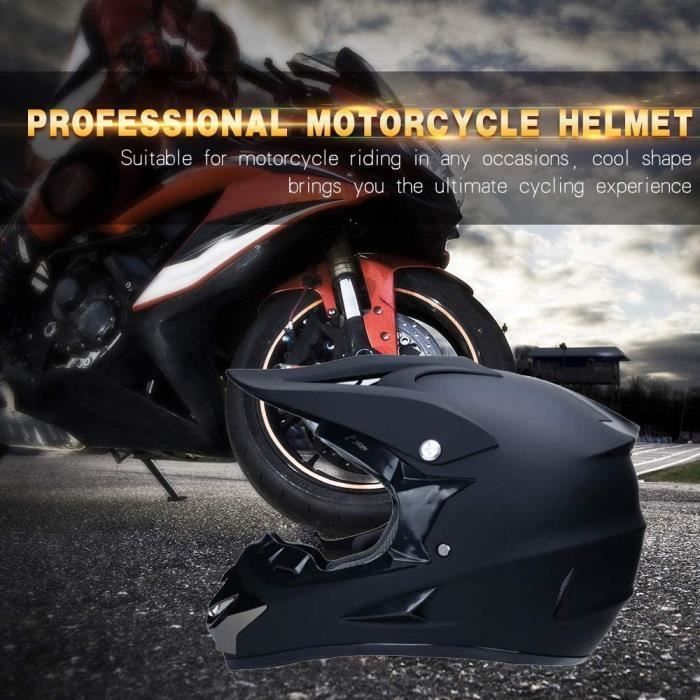 Casco de motocross RUMOCOVO® para scooter, casco integral de motocicleta para hombre y mujer en negro mate.