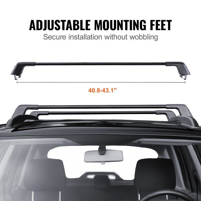 Barras transversales de techo universales VEVOR - 122,8 cm - Barras de techo de aluminio para coches - para SUV, sedanes y furgonetas