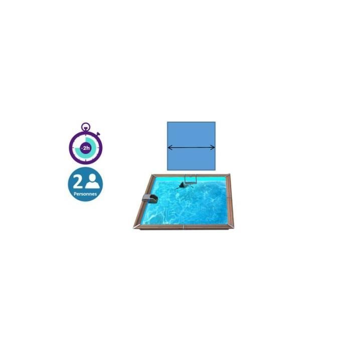 Piscina rectangular de madera WATERCLIP - Filtración de arena - 5,20 x 5,20 x 1,47 m