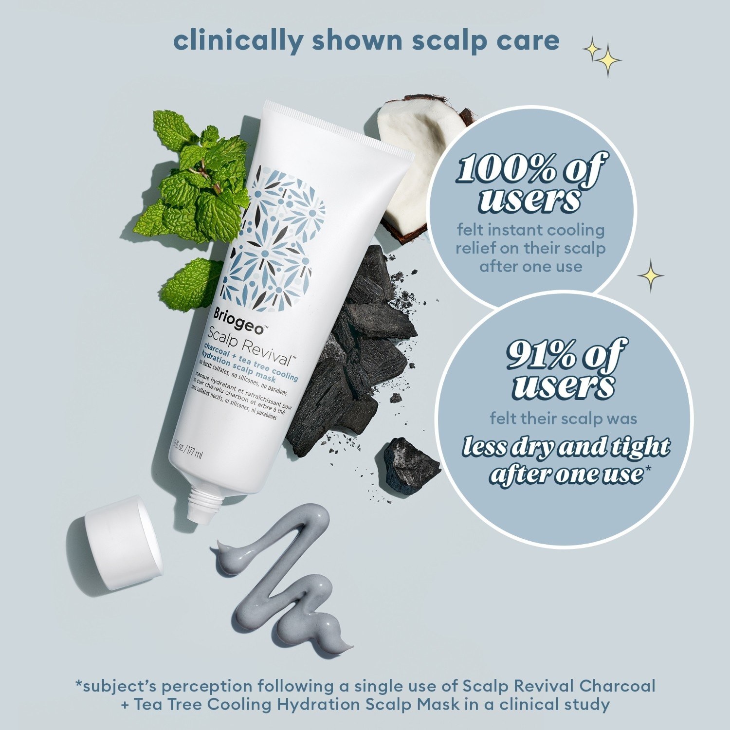 Briogeo Scalp Care Scalp Revival™ maska za vlasište s aktivnim ugljem i uljem čajevca za hlađenje i hidrataciju – 177 ml