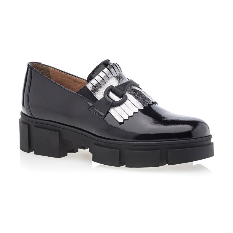 Svarta loafers/båtskor för kvinnor